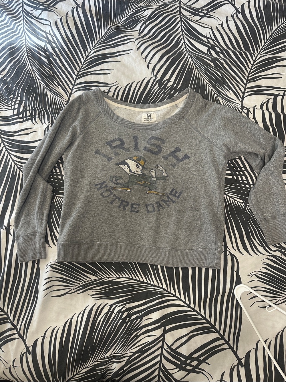 Notre Dame Gray 'Irish' Pullover Sweatshirt - M